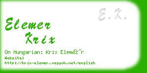 elemer krix business card